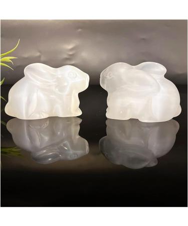 Natural Crystal Rough 1PC Natural White Selenite Rabbit Animal Hand Carved Crystal Stone Love Gems DIY Gifts Natural Quartz Crystals Home Decoration ERTEYIN - Buy Online on GoSupps.com