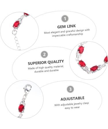 SAFIGLE 3pcs Bracelet Chain Bracelets Red Jewelry Copper Bracelet 20X0.7cmx3pcs Red Silverx3pcs - Buy Online on GoSupps.com