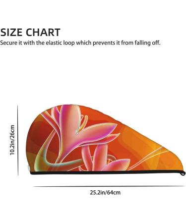 Orange Flower Psychedelic Microfiber Hair Towel | Super Absorbent Coral Velvet Wrap for Women - Quick Dry for Long Curly & Thick Hair - Buy Online on GoSupps.com