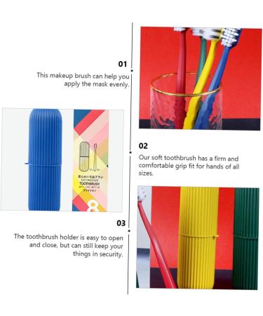 Fomiyes Travel Toothbrush Covers - 8 Pack Durable Blue Holder for Adults Brightening Toothpaste & Brush Protection - Buy Online on GoSupps.com