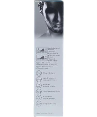 Panasonic ER-GB61-K503 Trimmer for Men - 3 in 1 Rechargeable Beard Body & Head Grooming | Stainless Steel Long Battery Life 39 Settings 3 Accessories - Black/Silver - Buy Online on GoSupps.com
