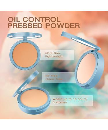Oil Control Matte Pressed Powder | Waterproof Long Lasting Finishing Powder - 03 Pure Beige - Buy Online on GoSupps.com