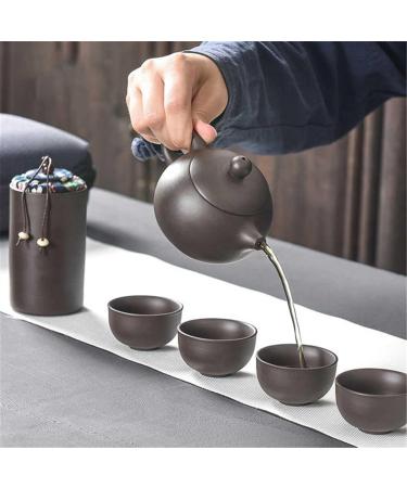 Teaware Sets Portable Teapot Tea Set Gift Purple Sand Tea Pot + 4 Cups + 1 Storage Bag Travel Drinkware Kitchen Tools (Color : Brown) - Buy Online on GoSupps.com