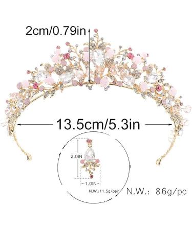 Gold Crystal Queen Crown Set - Princess Pageant Tiaras with Earrings for Women and Girls - Buy Online on GoSupps.com