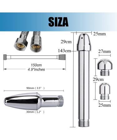 New Nozzle Clean Shower Head 2 Shower Heads 3 Aluminum Cleaner Flushing Cleansing System (Silver) - Buy Online on GoSupps.com