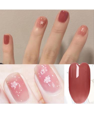 Jelly Nail Polish Red Tea Cherry blossoms Sparkles Crystal Gel Polish and Top Coat Nail Polish 3-in-1 Set Fast Drying and Long Lasting Jelly Nail Varnish Set Red Gel Nail Polish Gift Set - Buy Online on GoSupps.com