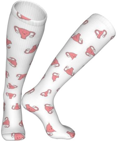 Buy Happy Crazy Uterus White Compression Socks for Men & Women - 15-20 mmHg for Running & Cycling Support - Buy Online on GoSupps.com