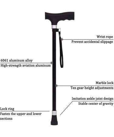 Telescopic Non Slip Crutches Elderly Canea Old Man Walking Stick Tapping Stick T Handle Baston Elder Stable Crutch Hiking Elderly and Arthritis Seniors Disabled Black Walk for Elderly rollator walker - Buy Online on GoSupps.com