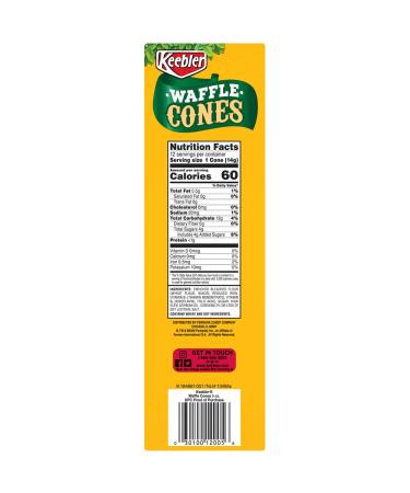 Keebler Waffle Ice Cream Cones 12 Count Box, 5 Ounce (Pack of 12) - Delicious Treats for Desserts and Snacks - Buy Online on GoSupps.com