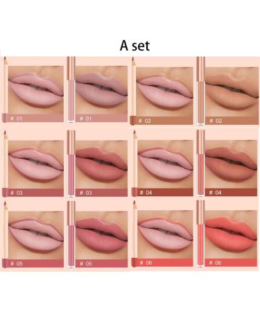 HADAVAKA Lip Liner and Lipstick Set Matte Nude Liquid Lipstick with Smooth Lip Liner Pencil NonStick Long Lasting Waterproof Lip Stain Lip Makeup Kits for Daily Makeup A - Buy Online on GoSupps.com