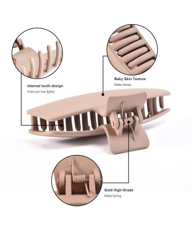 8 Pack 4.3 Inch Large Hair Claw Clips for Women - Strong Hold Jaw Clips for Thick Hair, Neutral Colors - Ideal for Thin Hair and Sailboat Styles - Buy Online on GoSupps.com
