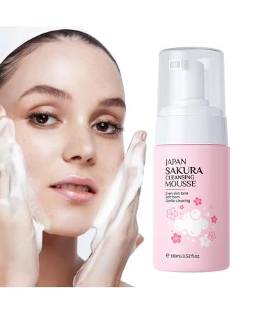 Nettoyant mousse cerise - Nettoyant visage portable 100 ml pour un nettoyage en profondeur sans sensation de serrage - Produits de soins de la peau pour la maison le dortoir les voyages les Bellv