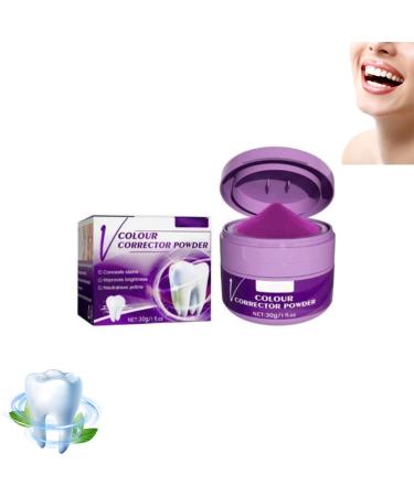 V34 Purple Corrector Teeth Whitening Powder Tooth Stain Removal Oral V34 Corrector Powder for Teeth Whitening Purple Toothpaste for Teeth Whitening for All Teeth Types (1PC)