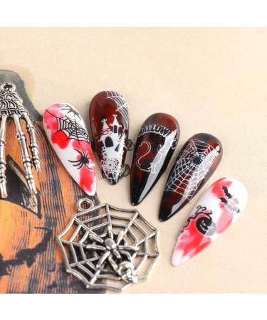 DIY Spider Web Sliders Decals Skull Pumpkin 3D Glow In The Dark Luminous Halloween Nail Stickers(CY-048) - Buy Online on GoSupps.com