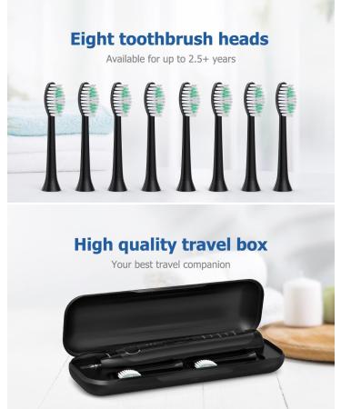Operan Electric Toothbrush | Sonic Rechargeable for Adults & Kids | 5 Modes, 2-Min Timer | IPX7 Waterproof | 40,000 VPM Motor | 8 Brush Heads & Travel Case - Black - Buy Online on GoSupps.com