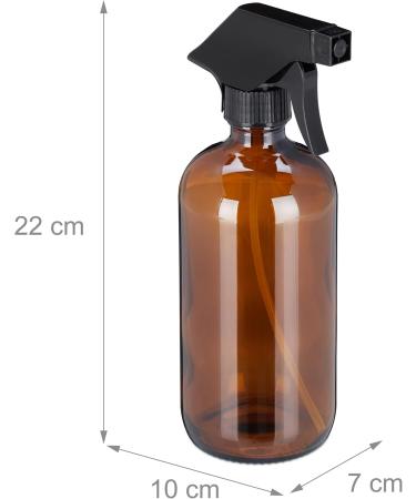 Relaxdays 2x 500ml Refillable Glass Spray Bottles - Mist & Jet Atomizer for Hair Care & Cleaning - Empty Brown Set - Buy Online on GoSupps.com