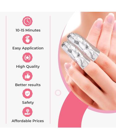 100 Pcs Nail Foil Wrap with Pre Attached Lint Free Cotton Pad - Easy & Effective Gel Nail Polish Removal at Home - Buy Online on GoSupps.com