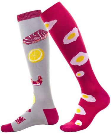 B/H Compression Socks for Men & Women - Perfect for Running Climbing & Balance Bike - Red Gray L - International Shipping Available - Buy Online on GoSupps.com