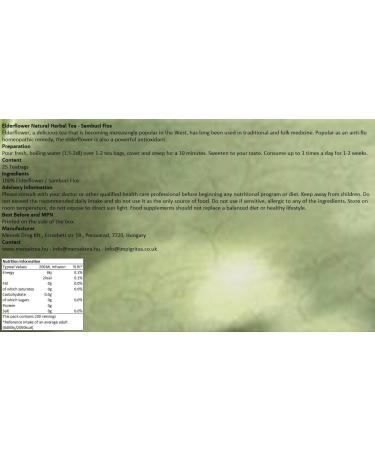Mecsek Elderflower Natural Premium Tea 25 Teabags - Buy Online on GoSupps.com