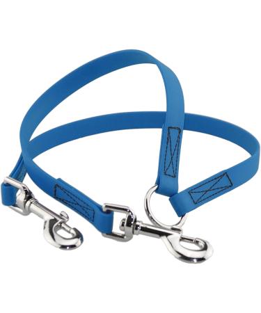 BioThane Coupling for Two Dogs - 0.3m Azure Blue Leash Selectable Width - Durable Dog Coupler for Safe Walks - Buy Online on GoSupps.com