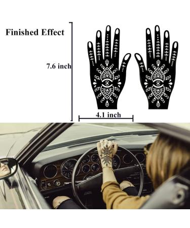 QSTOHENA 14 Sheets Henna Tattoo Stencils Kit - Indian Arabian Temporary Body Art Template - Buy Online on GoSupps.com
