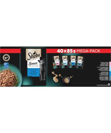 Sheba Sauce Collection Fresh Sachets Wet Food Fish Selection for Adult Cat 4 Varieties 40x85g - Buy Online on GoSupps.com