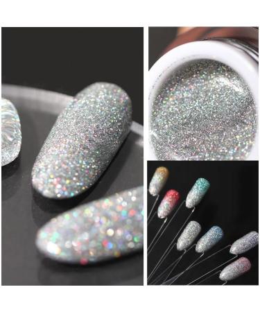 Laser Kaleidoscope Nail Polish Gel Supper Flash Reflective Symphony Diamond Broken UV LED Universal Nail Gel Polish Varnish - (Color: Sliver) - Buy Online on GoSupps.com