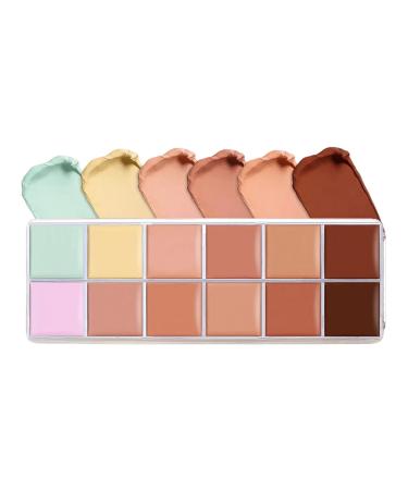 Ynnhik Face Correcting Palette - 12 Shades Correcting Cream Makeup Palette | High Coverage Correcting Cream for Women and Teens