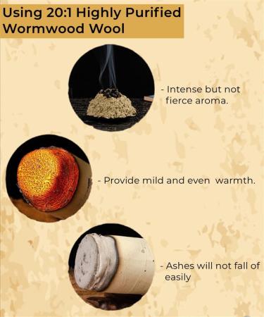 High Purity Moxa Sticks - 3/6 Piece Roll for Mild Moxibustion & Improved Blood Circulation - Buy Online on GoSupps.com