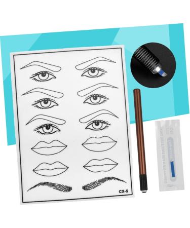 Mikinona Practice Skin Kit White Practice Eyebrow Semi-permanent Mouth Skin Eye Single Kit Microblading End and Pen - Buy Online on GoSupps.com