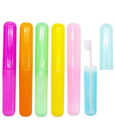 6 pieces of toothbrushes toothbrush box toothbrush head protective cover toothbrush portable toothbrush cover suitable for travel family