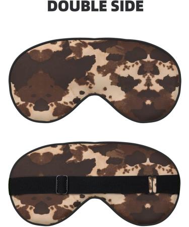 Brown Cowhide Art Print Eye Mask - Soft Sleep Mask for Men & Women - Perfect for Travel & Sleep - Buy Online on GoSupps.com