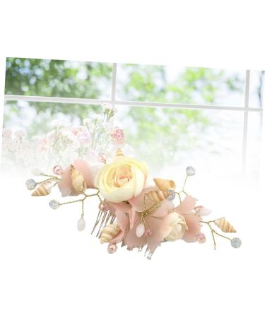 FRCOLOR Silk Yarn Hair Comb Wedding Hair Comb Bridal Hair Comb Bride Headpieces for Wedding Bridal Headpiece Comb for Bridal Tiara Hair Comb for Bride Accessories Pink Women's Shell - Buy Online on GoSupps.com