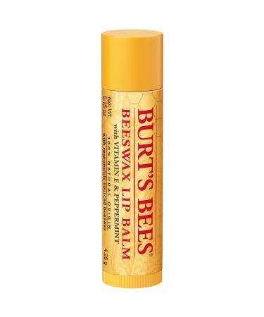 Burt's Bees 100% Natural Lip Balm - Original Beeswax with Vitamin E & Peppermint Oil | Pack of 6 | International Shipping Available - Buy Online on GoSupps.com