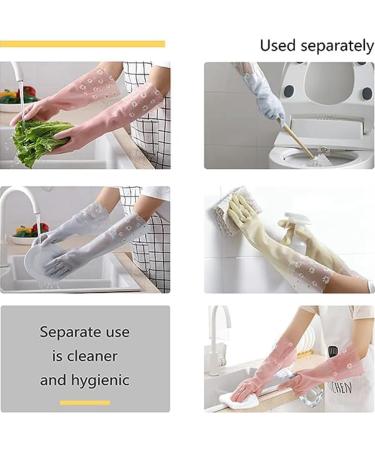ecaqlin 3 Pairs Dishwashing Cleaning Gloves Reusable Rubber Gloves Non-Slip Laundry Kitchen Gardening Household Gloves 42CM - Buy Online on GoSupps.com