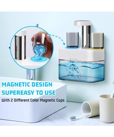 Mundwater Donor - Contactless Automatic Mouth Water Dispenser 550ml | Wall Bracket & Sink | Includes 2 Magnetic Cups & Self-Cleaning Mode - Buy Online on GoSupps.com