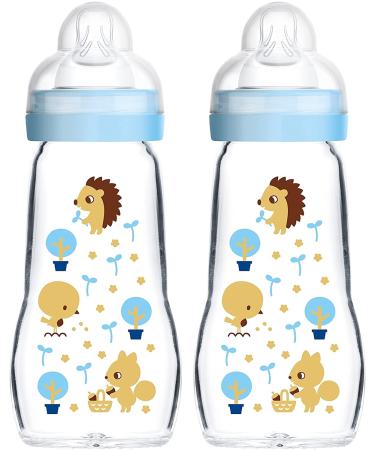Buy MAM Feel Good Glass Bottle 260ml | Neutral Baby Bottle with Teat Size 1 | 2-Piece Set - International Shipping - Buy Online on GoSupps.com