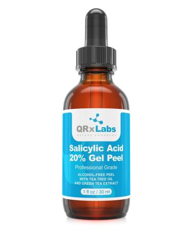 Salicylic Acid 20% Gel Peel - Alcohol-Free Formula with Tee Tree Oil and Green Tee Extract - Professional Grade Chemical Face Peel for Acne Treatment - Beta Hydroxy Acid - 1 Bottle of 1 fl oz - Buy Online on GoSupps.com