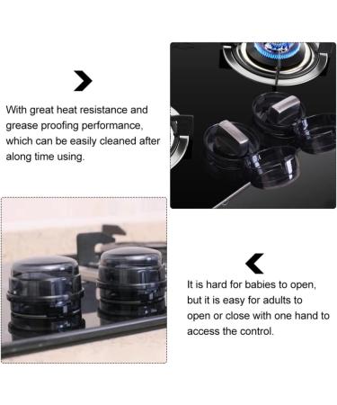 DOITOOL 4 Pcs Stove Knob Covers - Child Proof Safety Locks for Gas Stove & Oven - Kitchen Gas Safety Guards - Black - Buy Online on GoSupps.com