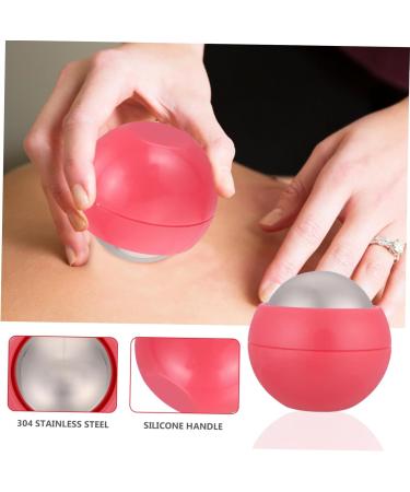 Frcolor Hand Massage Ball - Ice Roller Foot Massager & Fasciitis Relief Globe - Practical Fitness Tool for Home Use - 6.5x6.5x6cm Pink - Buy Online on GoSupps.com
