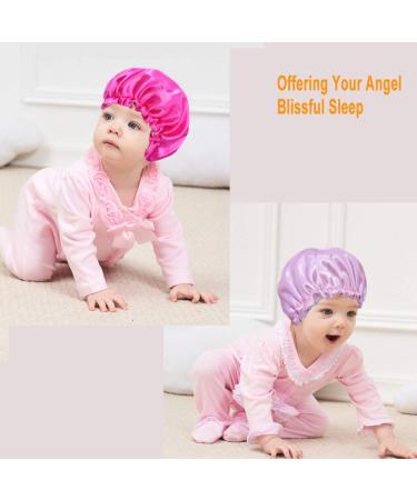 Adjustable Kids Satin Bonnet | Reversible & Breathable | Red Pink | 0-36 Months - Buy Online on GoSupps.com