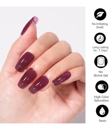 Jelly Nail Polish Set - Nude Nail Varnish Sets - Quick Dry & Long Lasting Jelly Nude Nail Polish - Oil-Based Formula Nail Polish Gift Set with Top Coat - No Need Cure Nail Paint - Buy Online on GoSupps.com