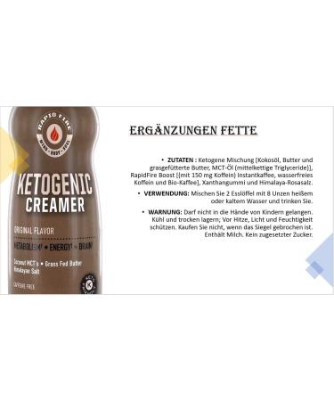 RAPID FIRE Ketogenic Creamer with MCT Oil - Weight Loss & Keto Diet  8.5 oz - Buy Online on GoSupps.com