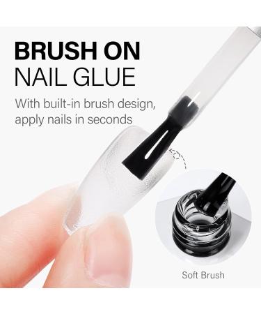 AILLSA 4 in 1 Gel Nail Glue 15ml - Super Strong Formula for Acrylic Nails - Long Lasting Brush On Glue for Rhinestone, Pearl, Foil - Curing Required - Buy Online on GoSupps.com