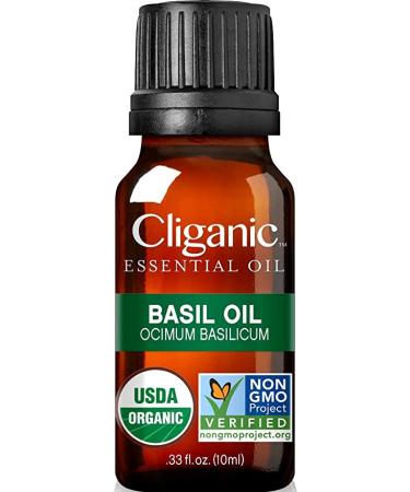 Cliganic Organic Basil Essential Oil 100% Pure Natural for Aromatherapy  Non-GMO Verified