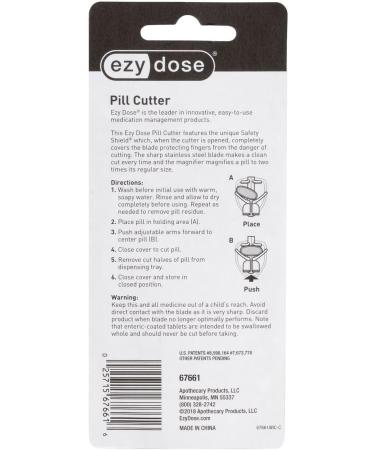 Ezy Dose Pill Cutter with Safety Shield - Safely Cut Pills & Vitamins - Pack of 2 - Buy Online Internationally - Buy Online on GoSupps.com