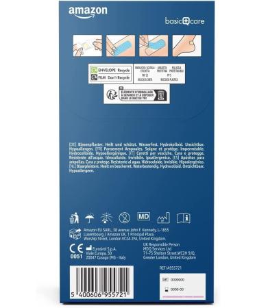 Amazon Basic Care Blister Plasters - 20 Pack | Protection for Blisters | International Shipping Available - Buy Online on GoSupps.com