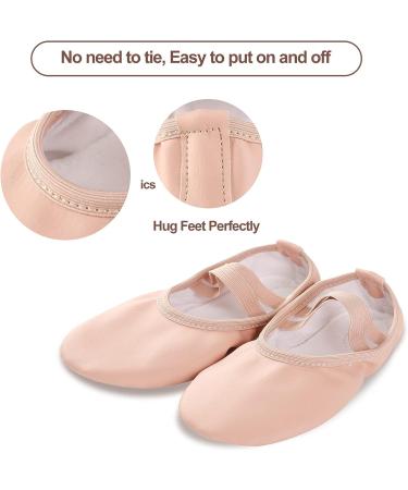 Memory Ballet Shoes for Girls - Canvas & Leather Split Sole Dance Slippers for Toddler/Little/Big Kid - 9 Toddler, Ballet Pink - Buy Online on GoSupps.com