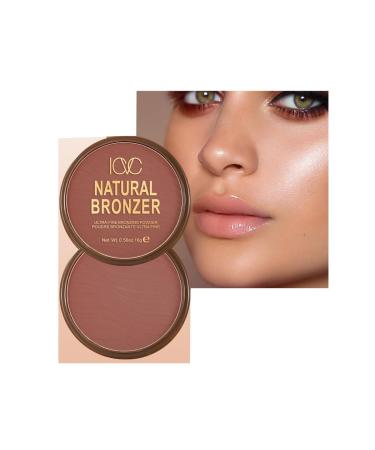 Bronze Brighten Bronzer Powder Face Powder Contour Natural Bronze Glow Facial Compact Bronzing Powder for Contouring and Sun Kissed Makeup Finish - 0.56Fl.oz (#2)