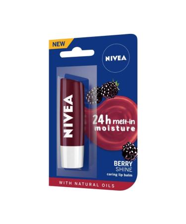 Nivea Lip Care Fruity Shine Blackberry 4.8g - Moisturizing Lip Balm - Buy Online on GoSupps.com